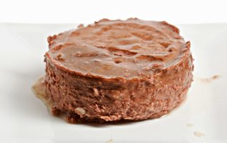 dog-food-sitting-on-a-white-plate.-isolated-on-white.